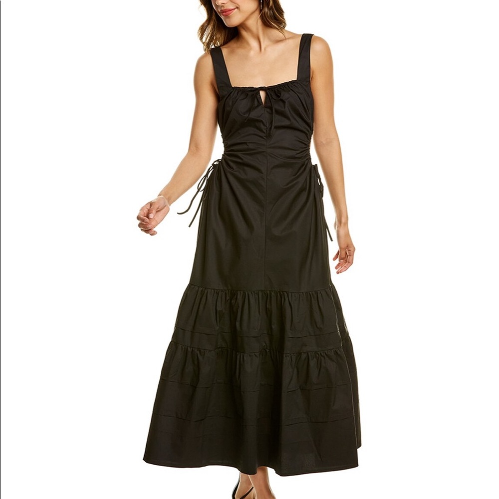 NICHOLAS Betty Ruched Cut-Out Midi Dress. US 4.